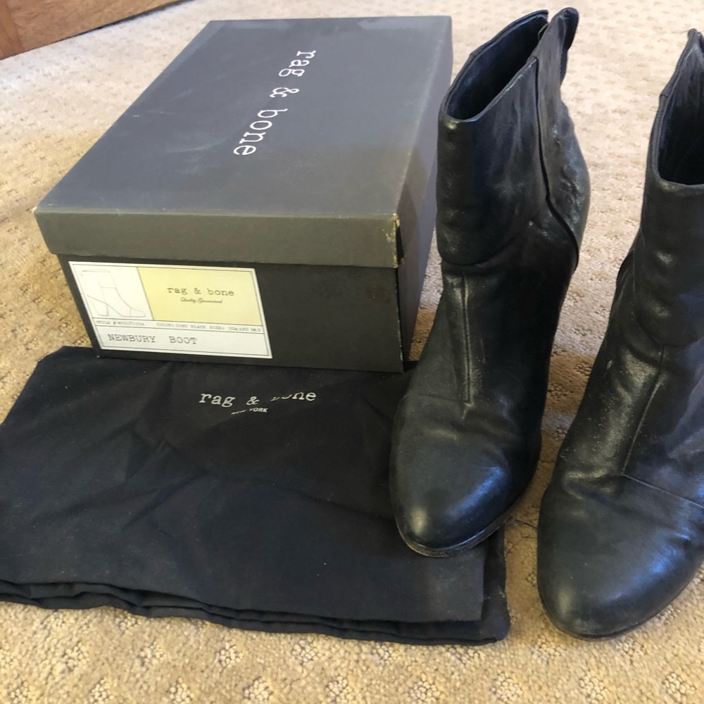 Rag & Bone Newbury boot black leather size 38.5